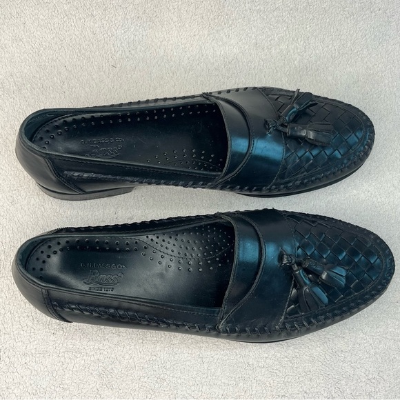 G.H. Bass & Co Woven Leather Tassel Loafers-Men’s 10-Black-Classic-Formal-Office - Picture 11 of 13